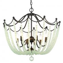 Golden 1888-6P BLK-SCB - Tiara 6-Light Pendant in Matte Black